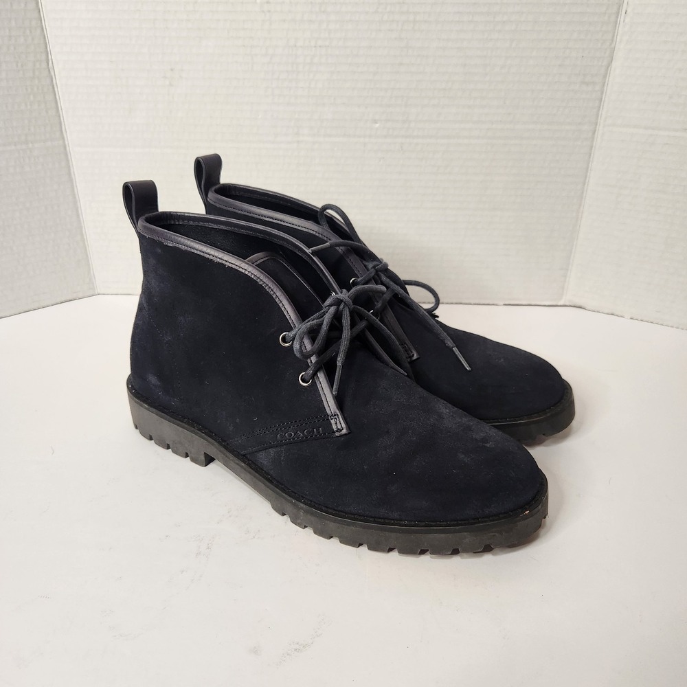 Coach Men's Designer Desert Boot Size 9D Midnight Navy Color